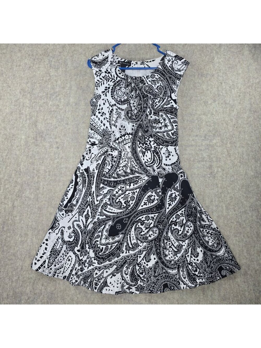 INC International Concepts Womens Sleeveless Black & White Paisley Dress Size 8